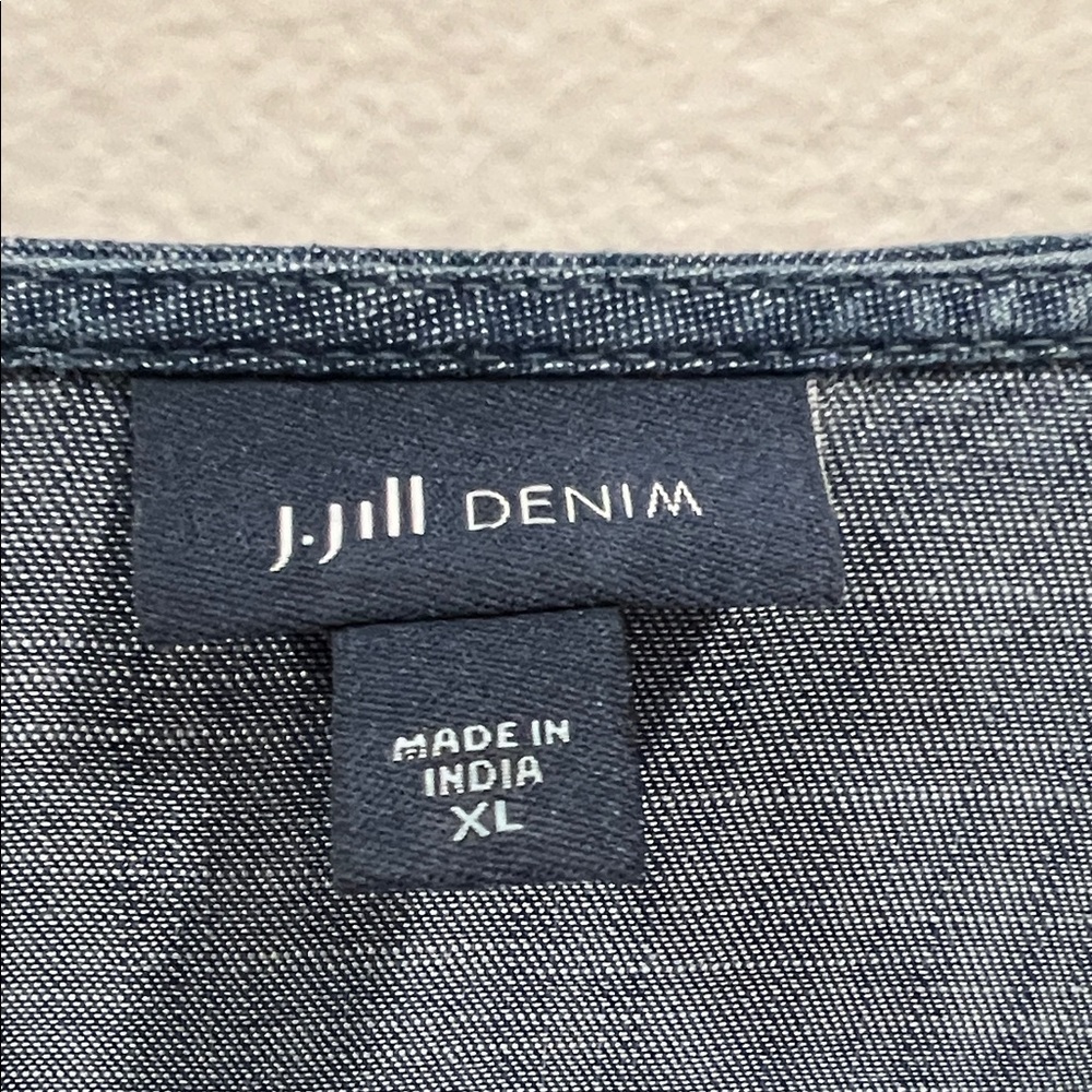 J.Jill Blue Demin Embroidered Top Tunic - Picture 2 of 3